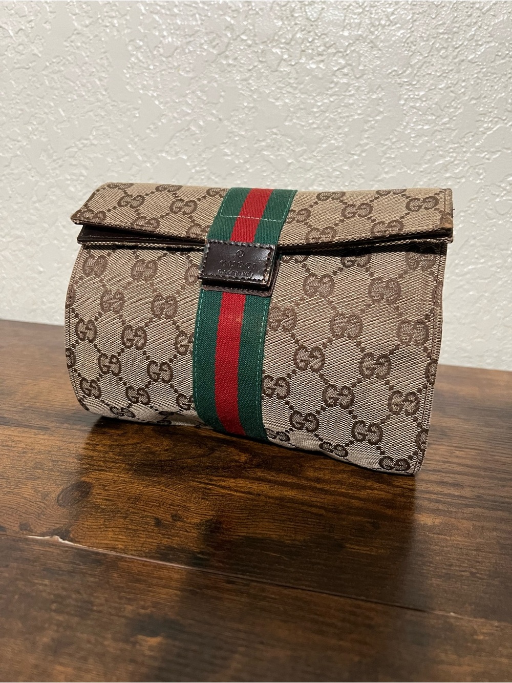Gucci GG canvas pouch with Green-Red Web